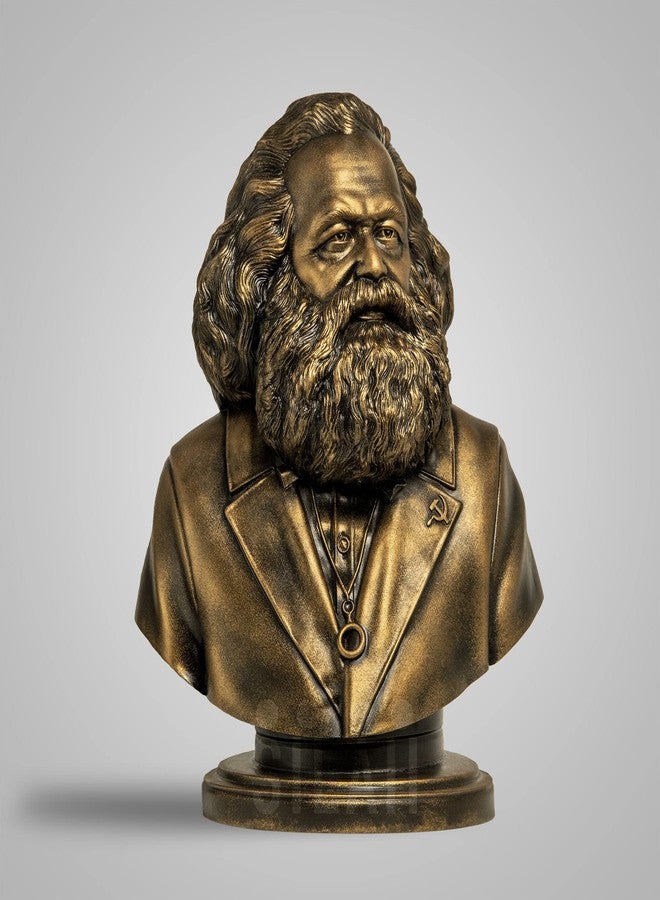 SILAII Karl Marx Sculpture - Handmade Statue for Home Decor and Gift - Collectible Figurine (Antique Bronze, 5 Inch) - Image 3